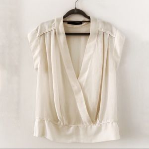 ZARA - Short Sleeve Cream blouse